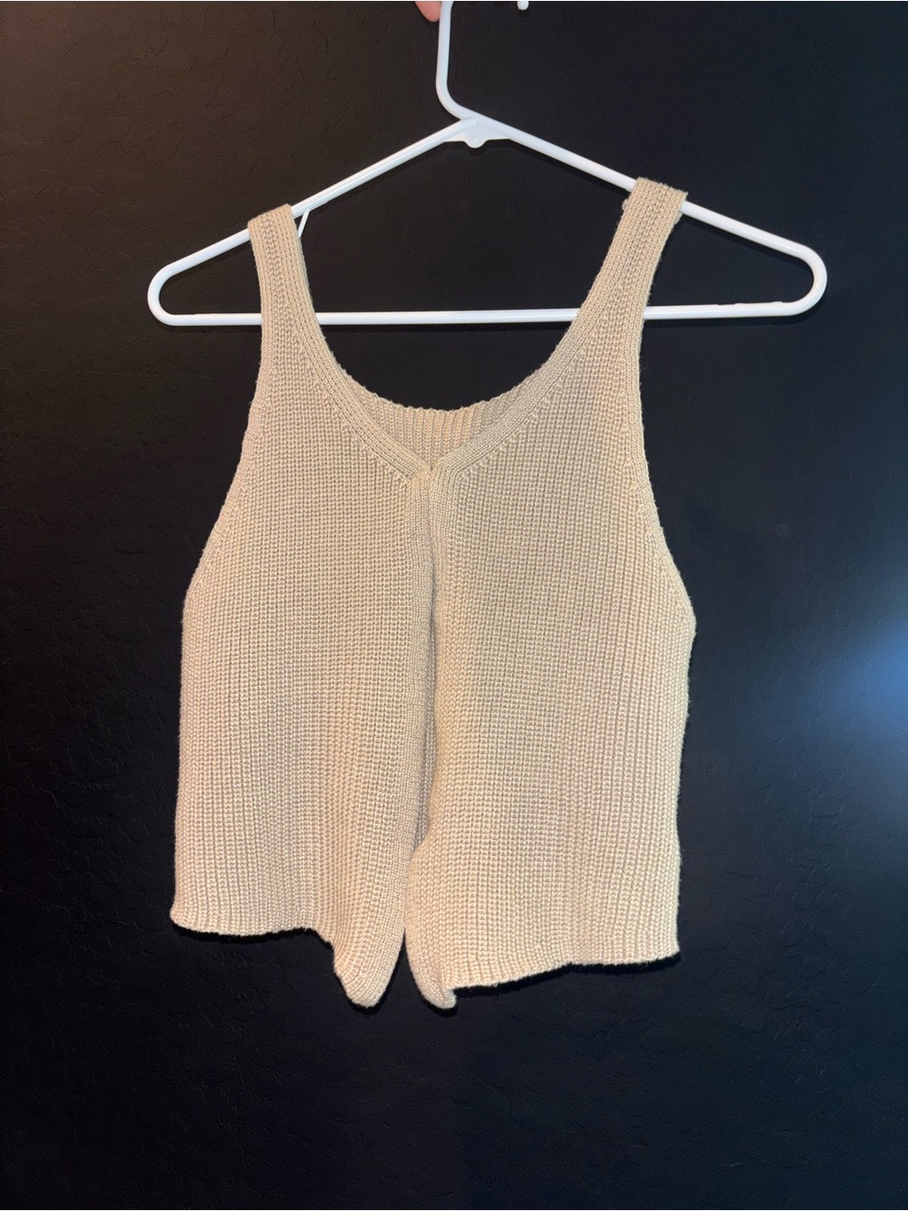 COS Cream Knit Tank Top with Center Seam